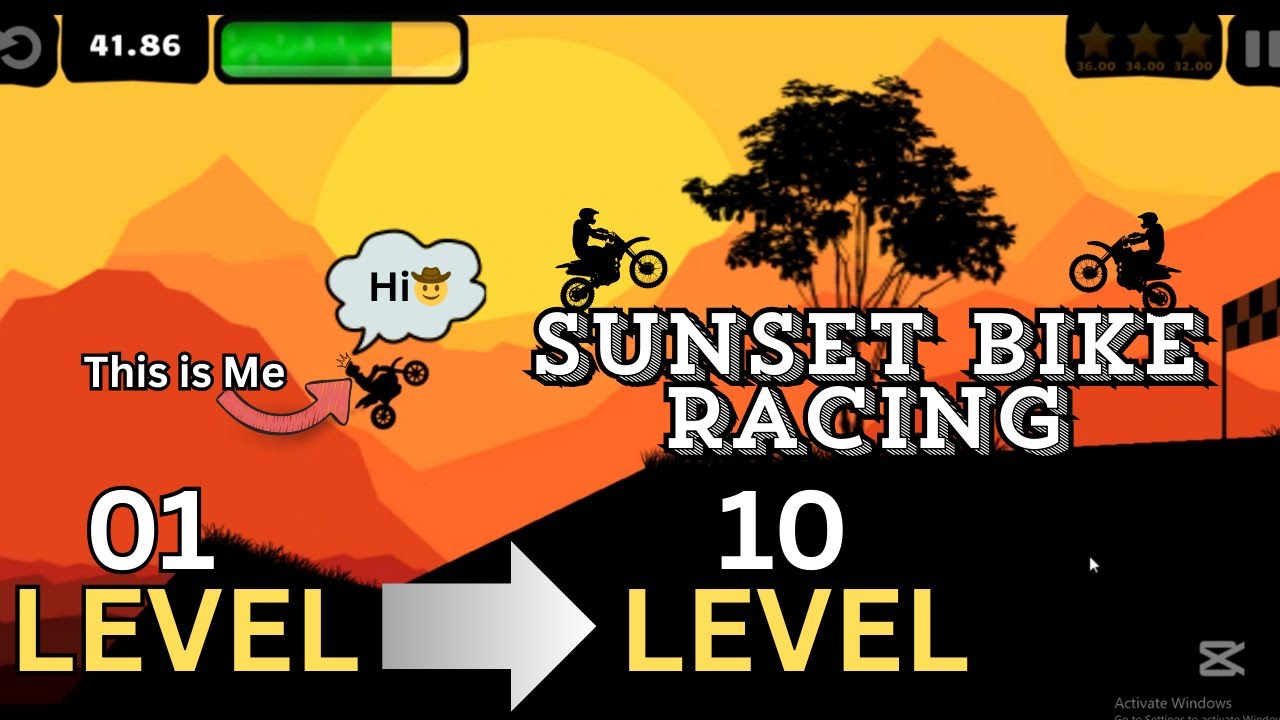 Sunset Bike Racing Gameplay - Levels 1 to 10! 🌇 (Full Walkthrough)