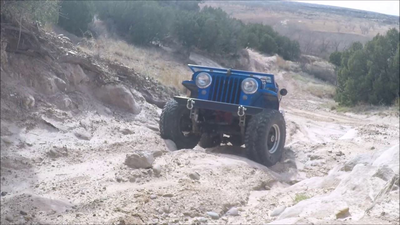 Willys CJ2a Flatfender Jeeping at the Canadian River