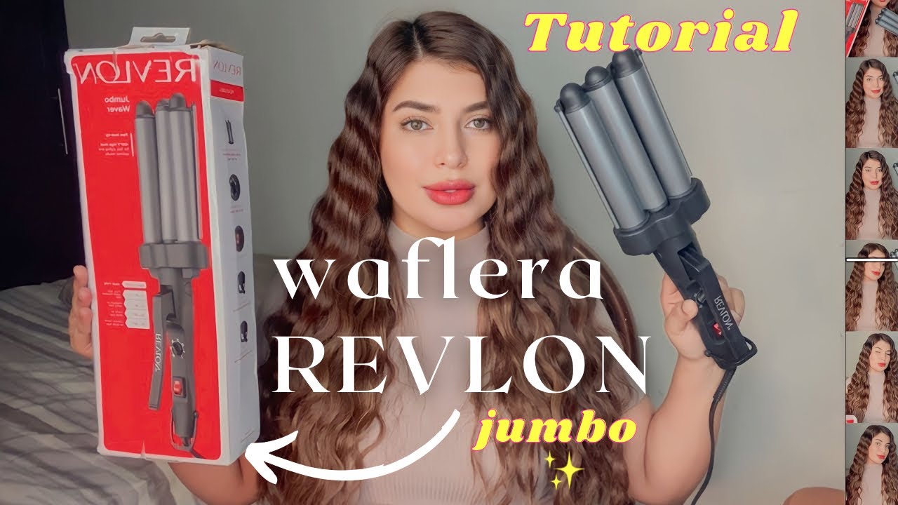 WAFLERA para cabello #revlon 3 barriles (Jumbo)✨#waflera #reseña #revlon #tutorial #hair #rizadora