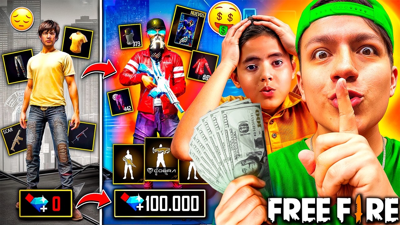 DE POBRE A MILLONARIO LA CUENTA DE 1 SUSCRIPTOR en FREE FIRE🤑!!
