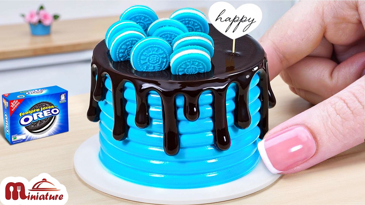 💙 So Fancy Mini Blue Oreo Drip Cake Decorating Ideas | ASMR Cooking Mini Food