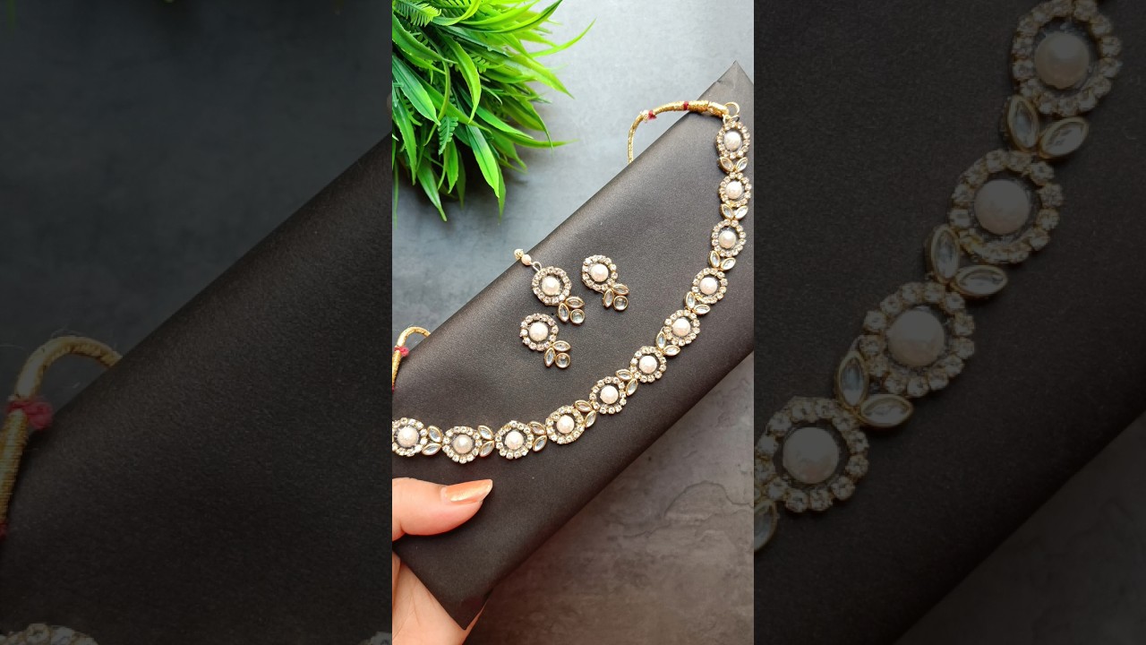 diy Kundan necklace making at home ❤️🔥 necklace set#shorts#diyearrings #youtubeshorts#diycraft#viral