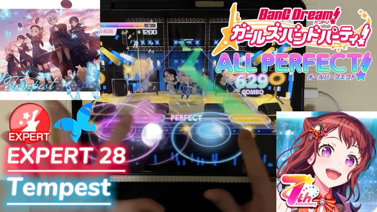 【バンドリ】Tempest (EXPERT 28)【ALL PERFECT】手元【BanG Dream!】