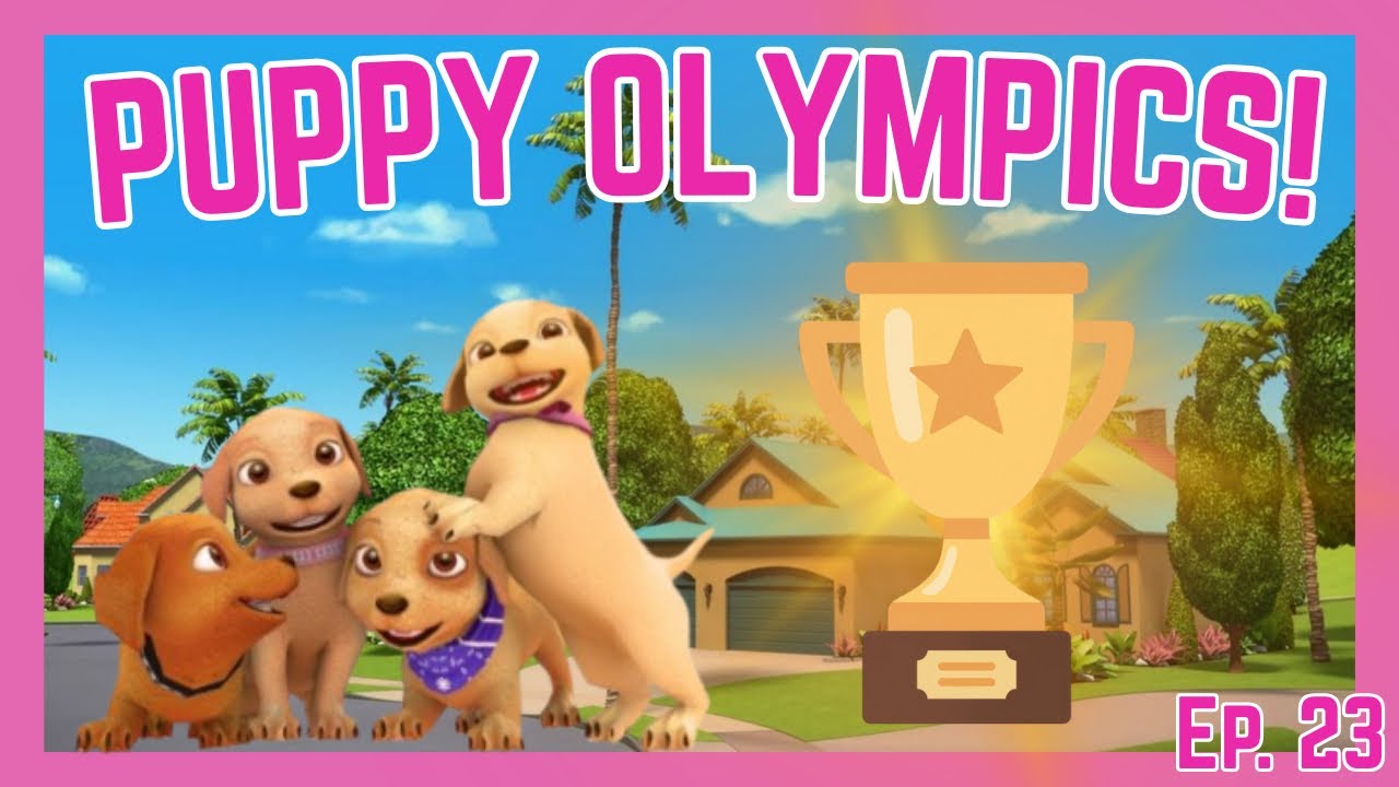 EP 23. THE PUPPY OLYMPICS!!! + Meet the puppies! | Barbie Dreamhouse Adventures App