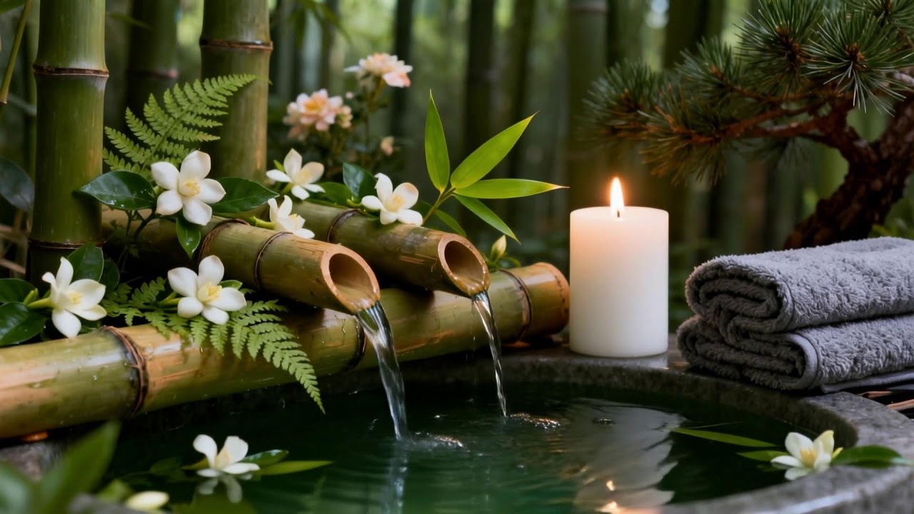 Soothing Relaxing Music 🌹 Peace of Mind, Anxiety Relief,Spa Relax Water,Relax Sleep Day Full 4