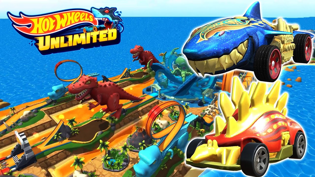 HOT WHEELS UNLIMITED 2 - SHARKRUISER Race In Atlantis & Dino Theme