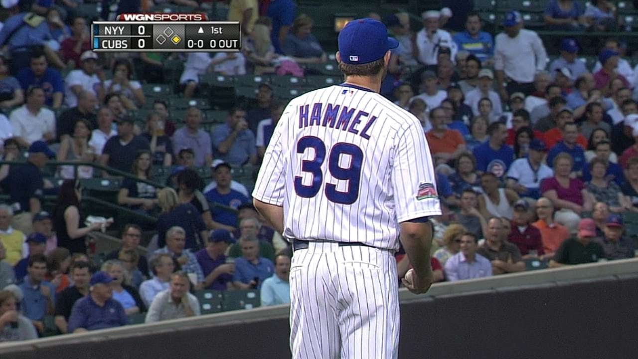 Hammel strikes out six in 5 2/3 innings