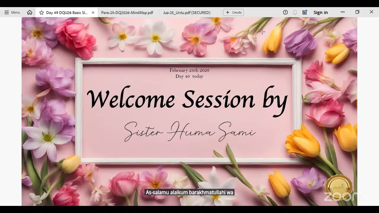 Day 49 Feb 28th Tahfidth & Juz 25 First Half al Quranu Rabi'u Qalbi By Dr. Farhat Hashmi