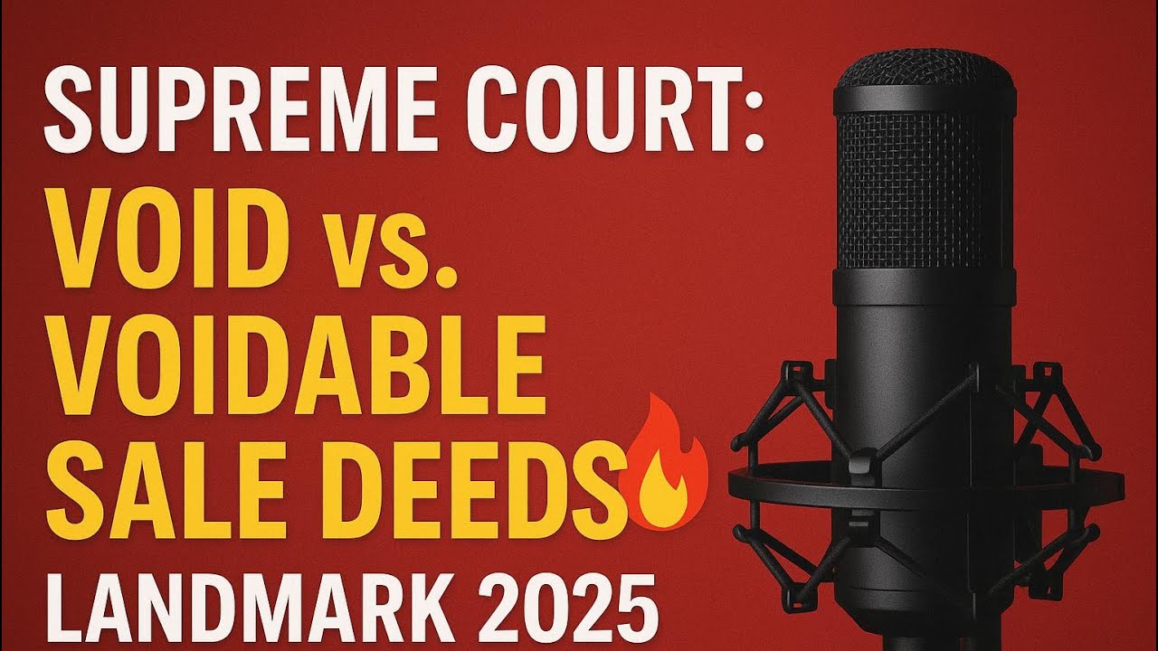 “Supreme Court Landmark 2025 ⚖️ Void vs. Voidable Sale Deeds Explained | Shanti Devi vs. Jagan Devi”
