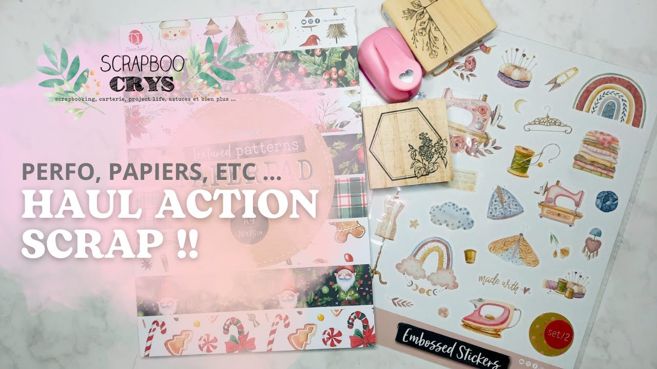 ACTION HAUL - I GOT OUT AGAIN!! Stamps, hole punches, papers, etc... EVERYTHING FOR SCRAPBOOKING!!