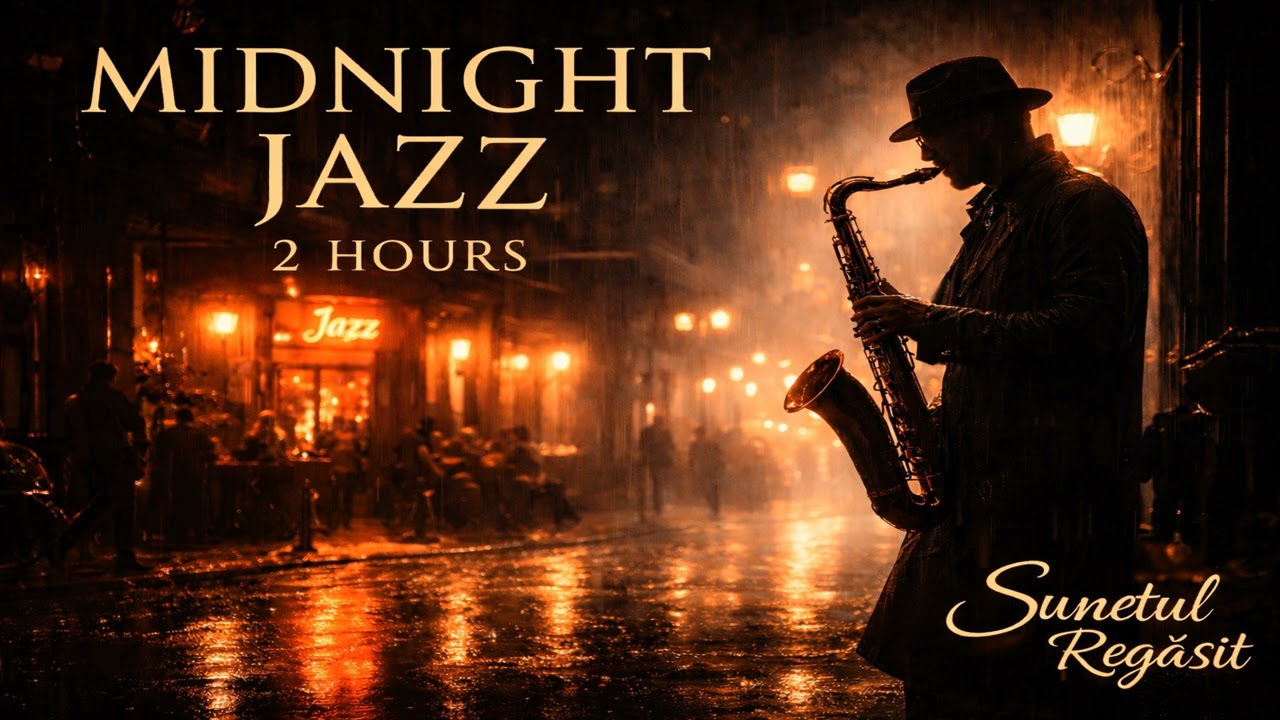 Midnight Rain Jazz ☔🎷 | 2 Hours Dark Noir Saxophone & Piano – Late Night Relaxation