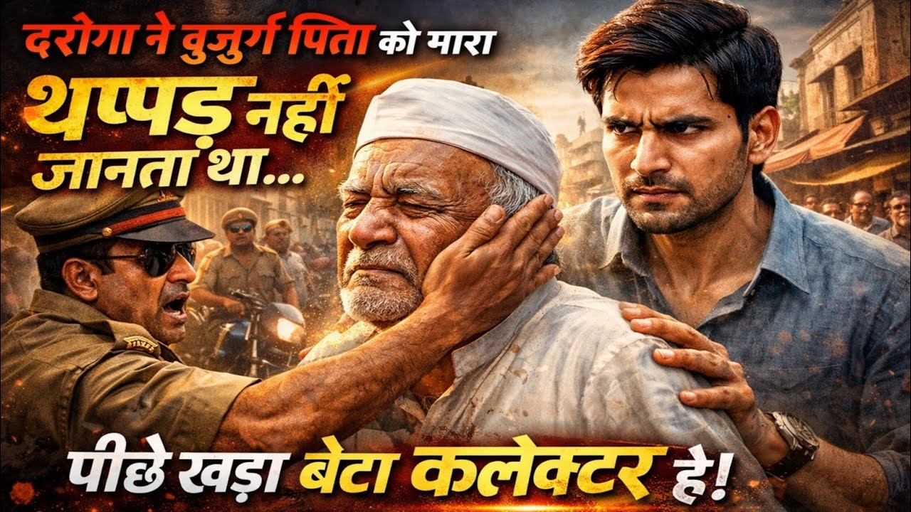 दरोगा ने बुजुर्ग पिता को मारा थप्पड़ नहीं जानता था..पीछे खड़ा बेटा कलेक्टर हे! Heart touching story 