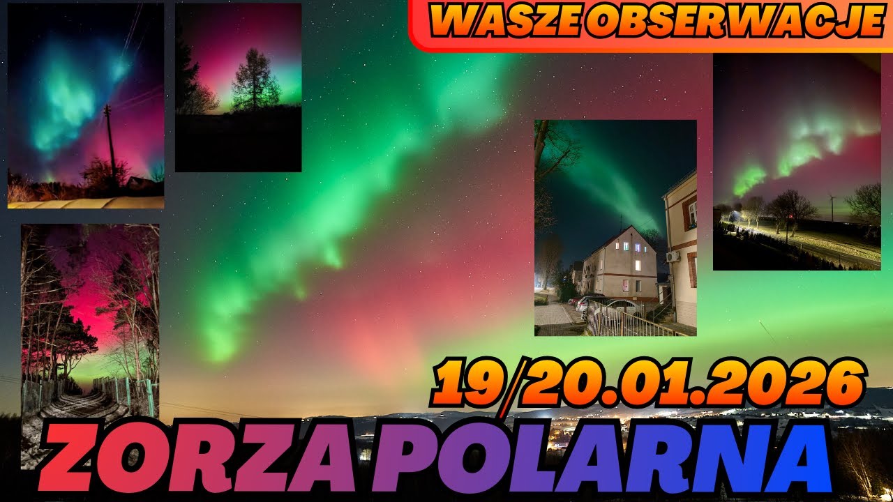 Spektakularna zorza polarna nad Polską! Noc 19/20.01.2026 – Wasze zdjęcia.