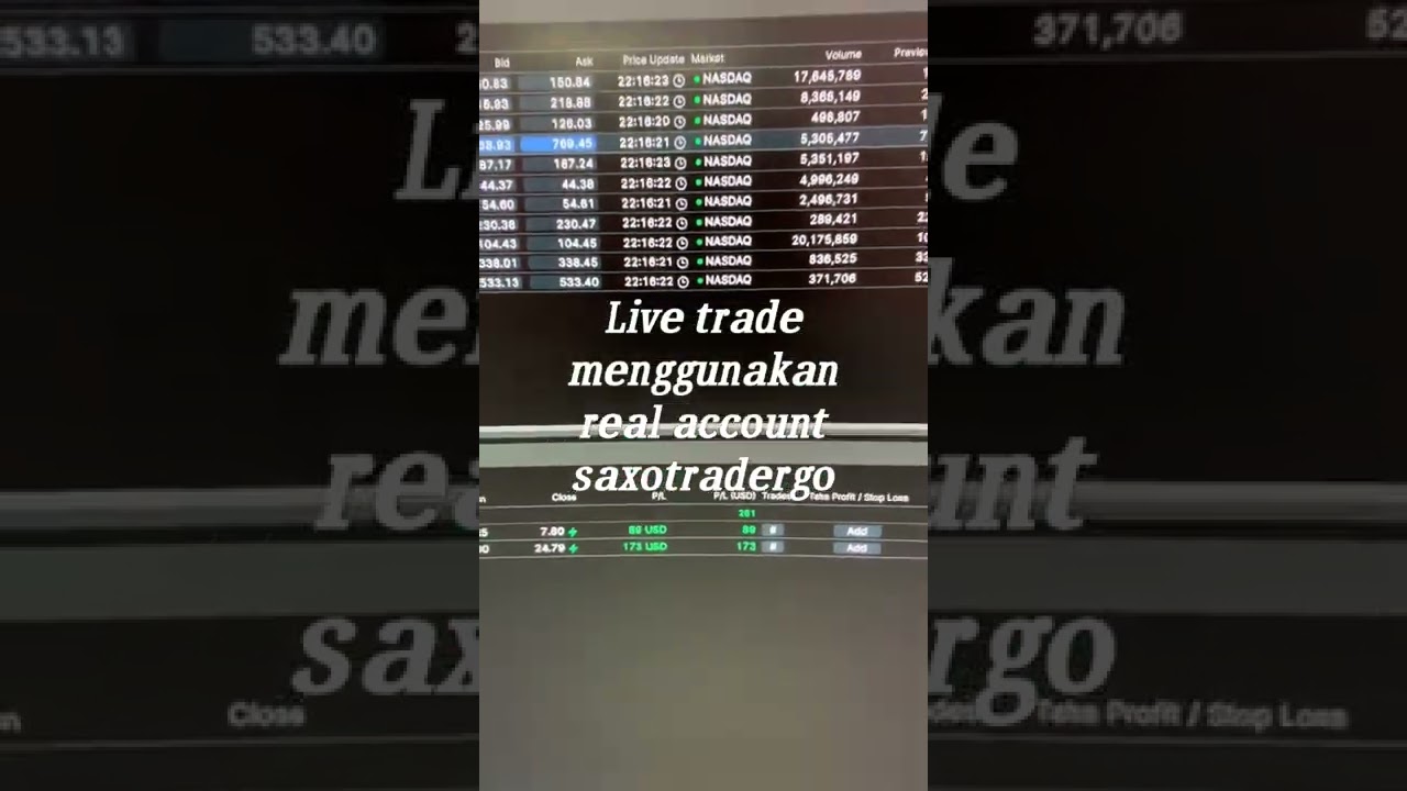 live trade menggunakan real account saxotradergo