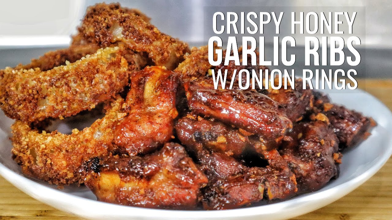 Finger-Licking Honey Garlic Ribs with Golden Crispy Onion Rings