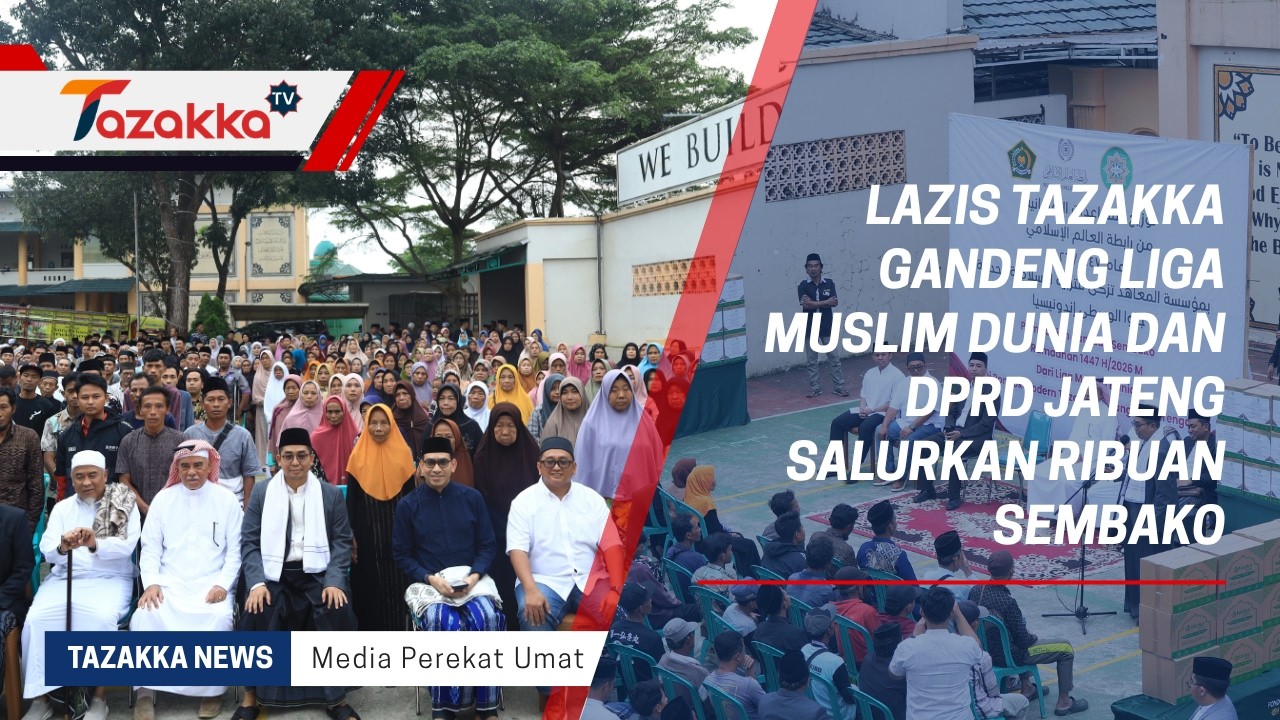 Lazis Tazakka Gandeng Liga Muslim Dunia dan DPRD Jateng Salurkan Ribuan Sembako