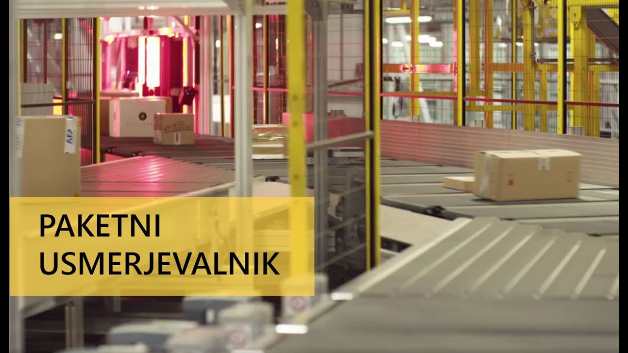 Paketni usmerjevalnik v poštnem logističnem centru v Ljubljani