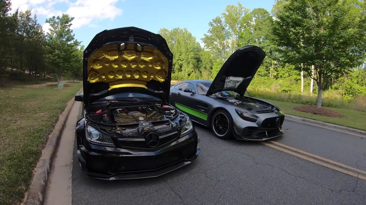 2020 AMG GTR PRO + 2012 AMG C63 BLACKSERIES (AMAZING REVVS, DRIFTS, SLIDES, AND MORE)