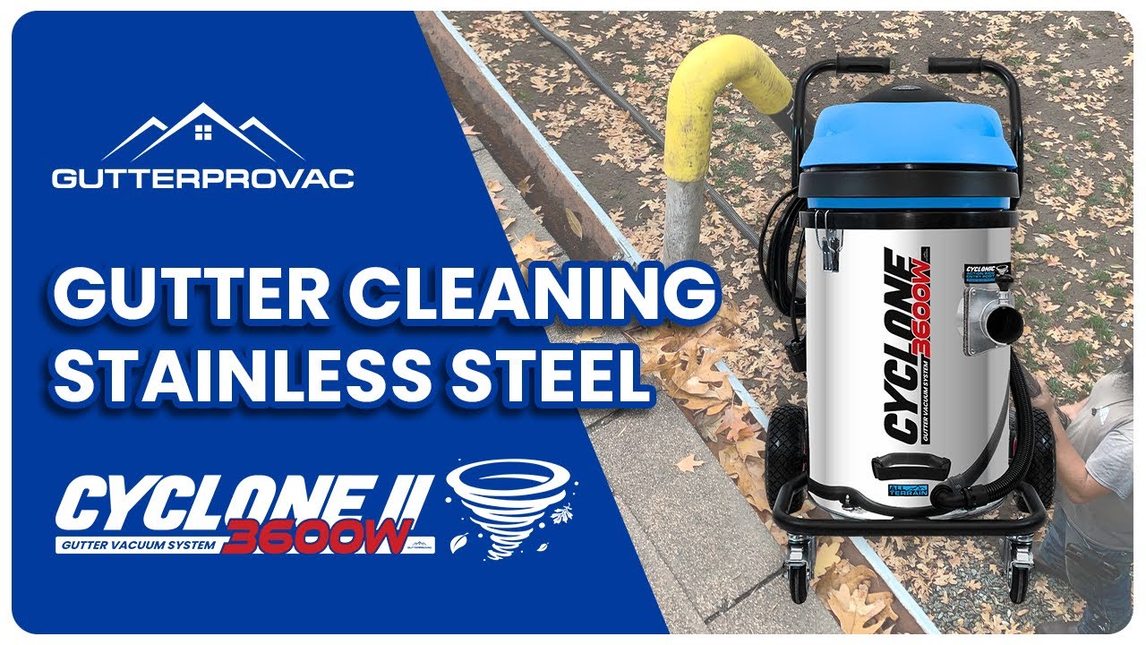 GutterProVac Cyclone II 3600W Stainless Steel Commercial Gutter Vacuum