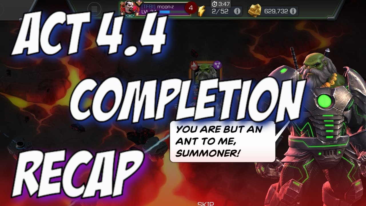 Moon account ACT 4.4 Completion recap #mcoc #marvelcontestofchampions