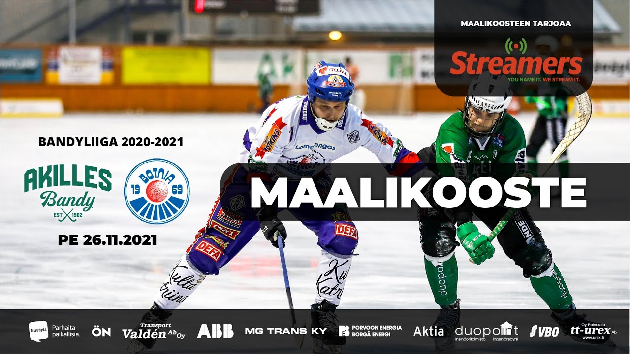 Bandyliigaa: Akilles - Botnia 26.11.2021 maalikooste