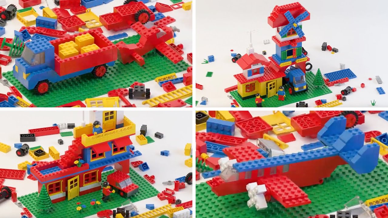 23 VINTAGE LEGO SCENES! Basic Building Set 577 (Blender animated build) 1981