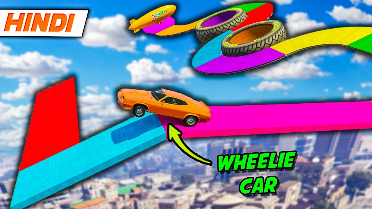 Car doing Wheelie 😍 | Car Parkour | GTA 5 Online Hindi Funny Moments | Saxisam
