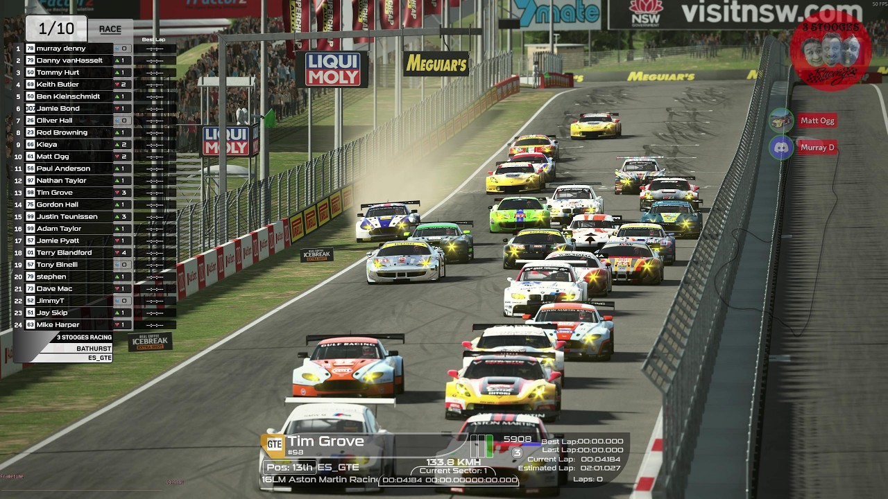 2026 02 14 Race 2 rfactor 2 mod GTE's Bathurst 2026