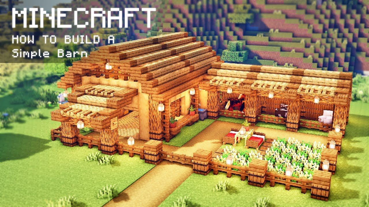 Minecraft: How To Build a Simple Barn for animals