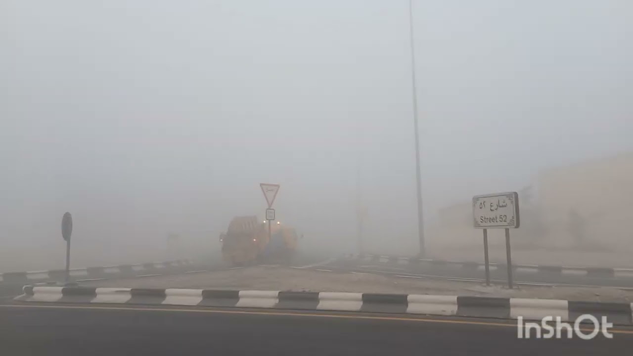 Qatar early morning experiencing fog n mist 