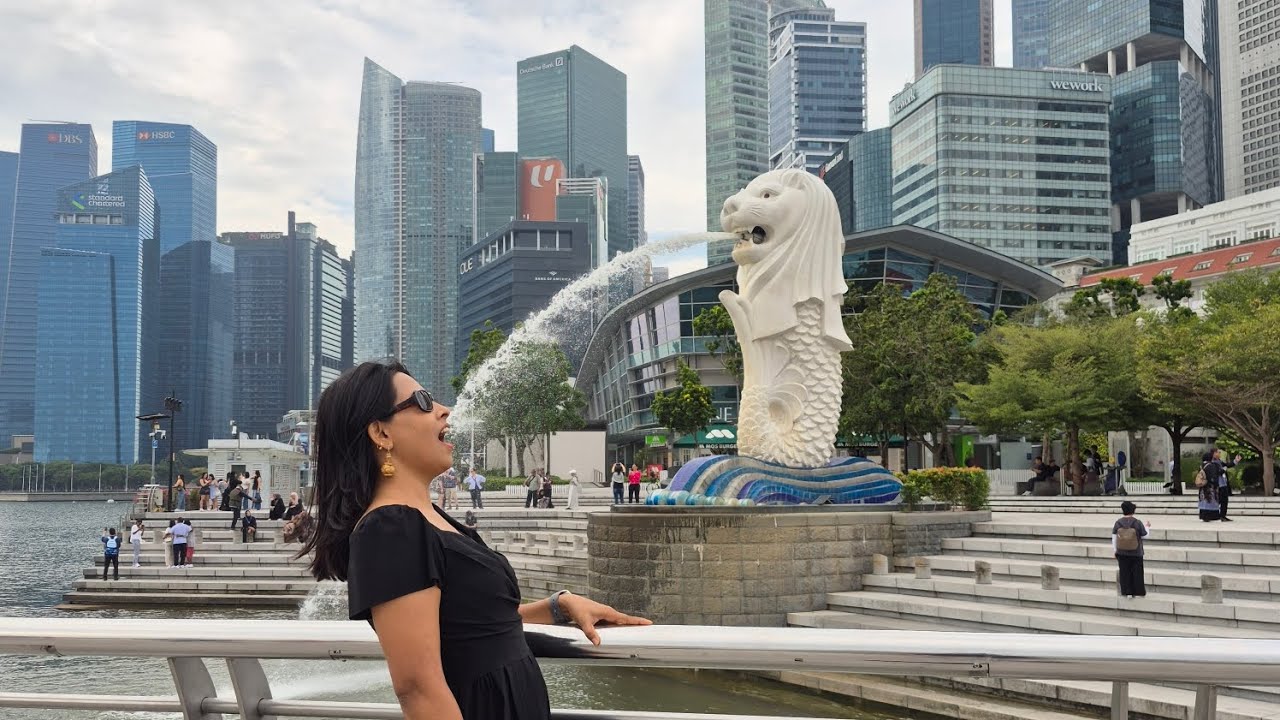 Exploring Merlion park Singapore 👈✅