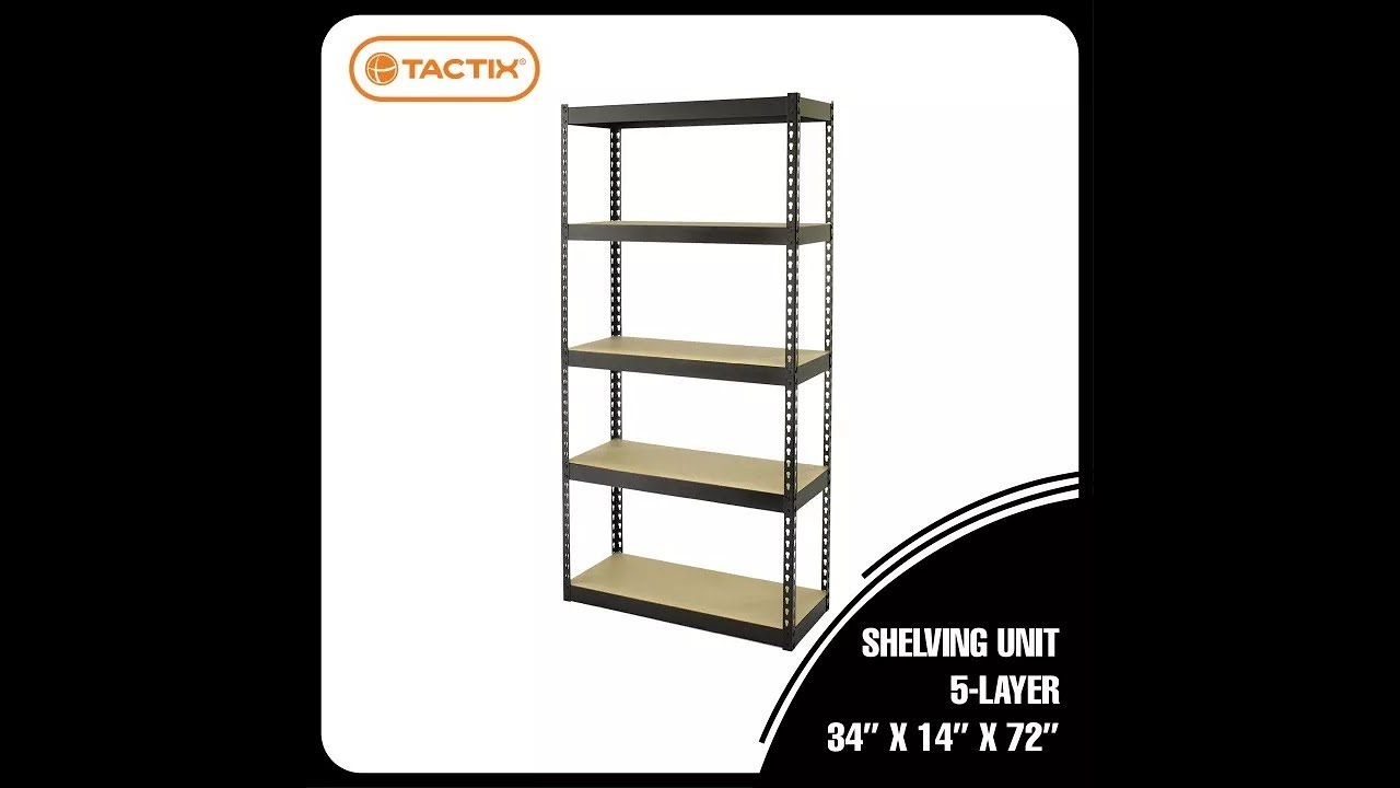 UNBOXING : TACTIX STORAGE RACK SHELVING 5 LAYER 34Lx14Wx72H METAL SHELF / DIY / DO IT YOURSELF