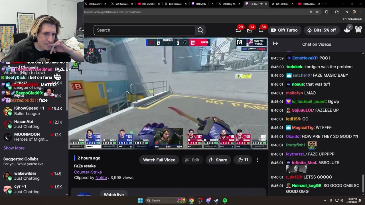 FaZe совершили невероятный переворот 2 против 4 на карте Nuke и выиграли карту.
