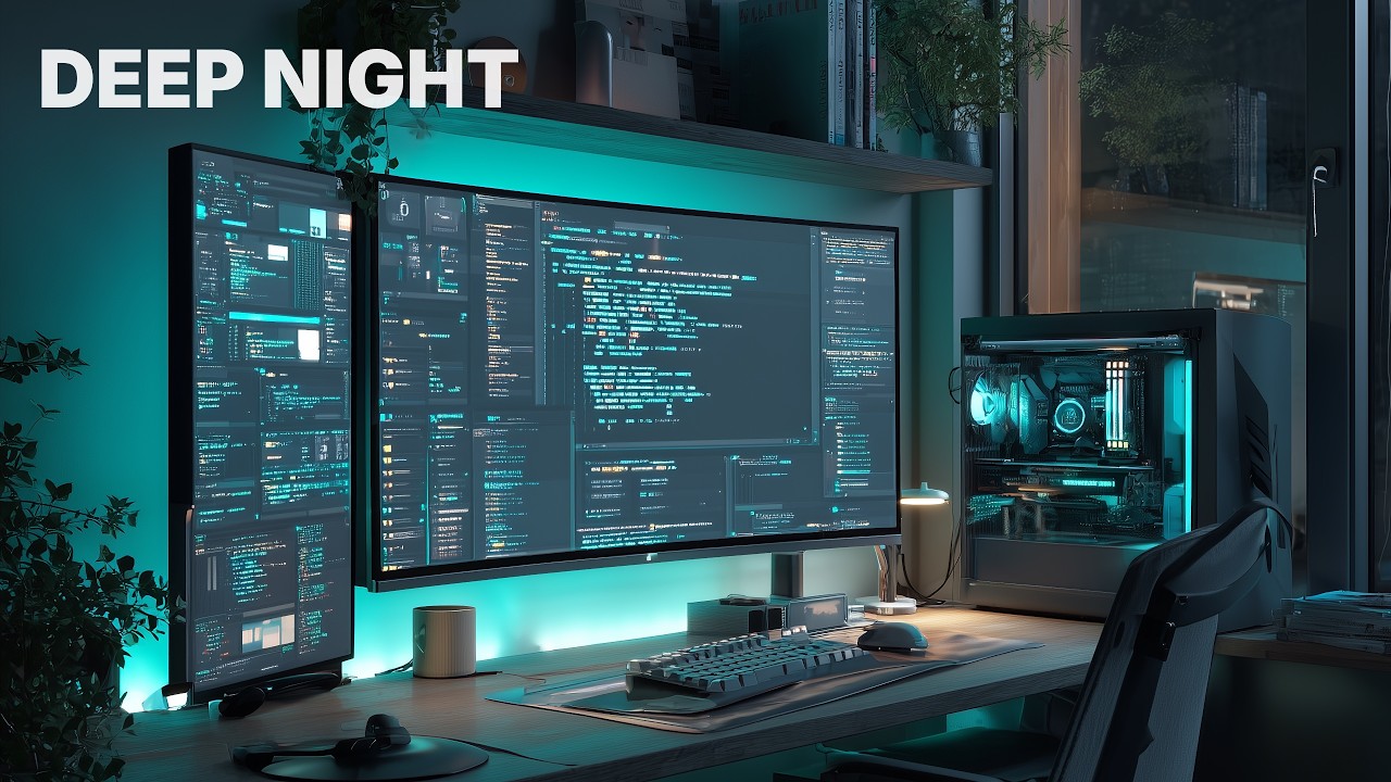Dark Quiet Workspace | Deep Night Logic | Dark Minimal Ambience | Deep Work Music [No Ads]