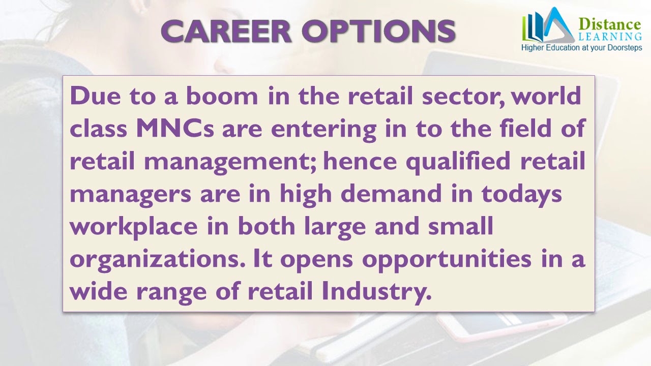 Distance Education Post Graduate Certificate in Retail Management