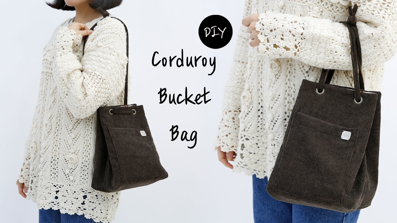 DIY 코듀로이 버킷백 만들기 | 따뜻한 겨울용 골덴 복조리 가방 만드는 방법 | How to make a corduroy bucket bag [천가게TV]