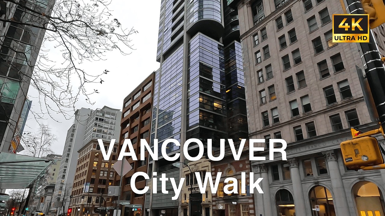 Downtown Vancouver Walk 🇨🇦 | Granville to Robson Square | Calm Overcast Afternoon 4K #canada