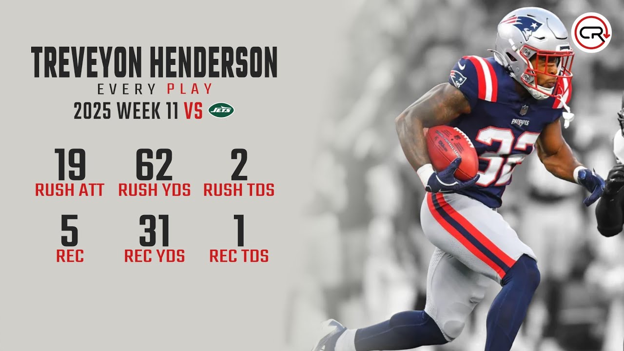 TreVeyon Henderson Week 11 Highlights | Every Run, Target, and Catch vs Jets