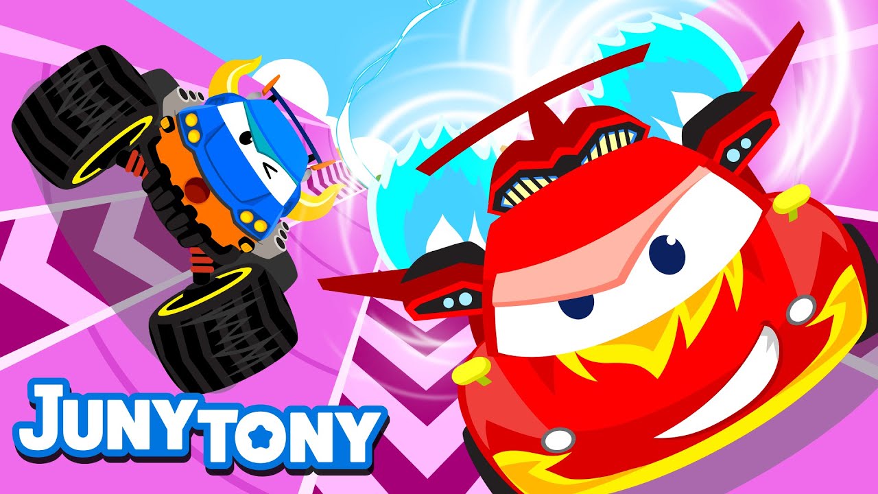 Race Cars | Vehicle Songs for Kids | Monster Trucks | Preschool Songs | JunyTony