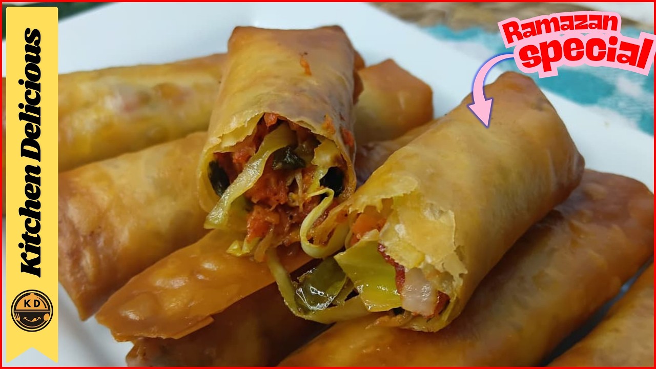 Chicken 65 Spring Roll Recipe || Ramzan Special Iftar Recipe || Kitchen Delicious 