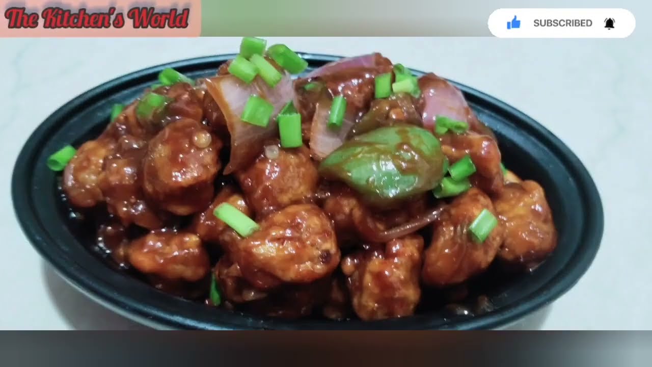 if you have soya chunks and sauce then you will make this awesome recipe. chilli soya chunks @tkwr