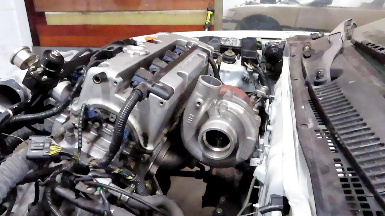 Log Turbo Manifold Mock Up On A K24 CRX