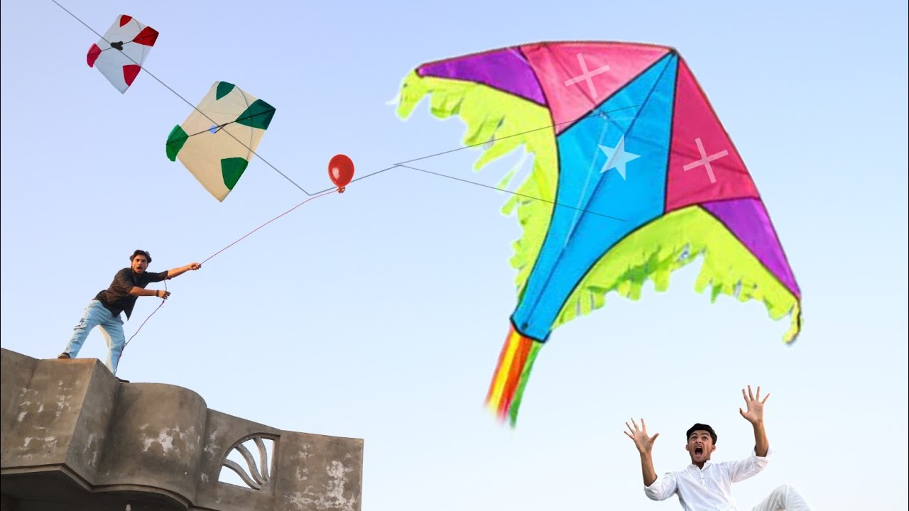 7 Feet Kite Vs 8 Feet Gudda Catch Nasir | New Door Unboxing