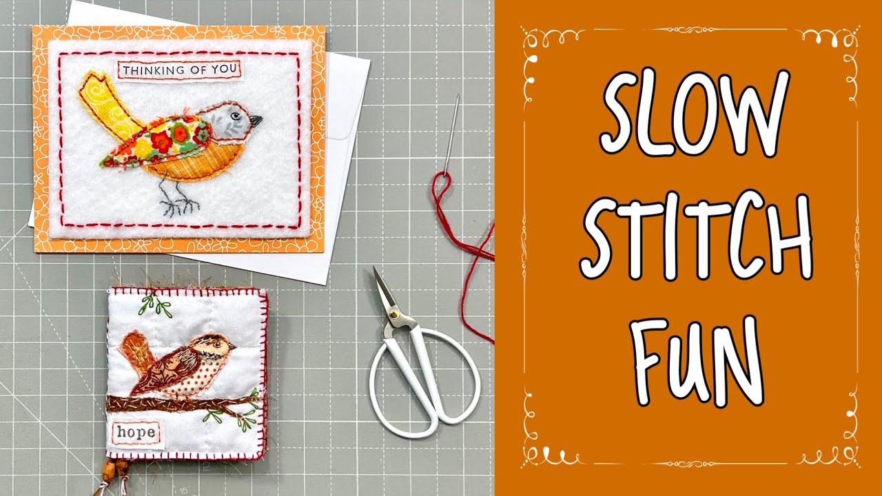 Patchwork Bird - Slow Stitch Card Tutorial