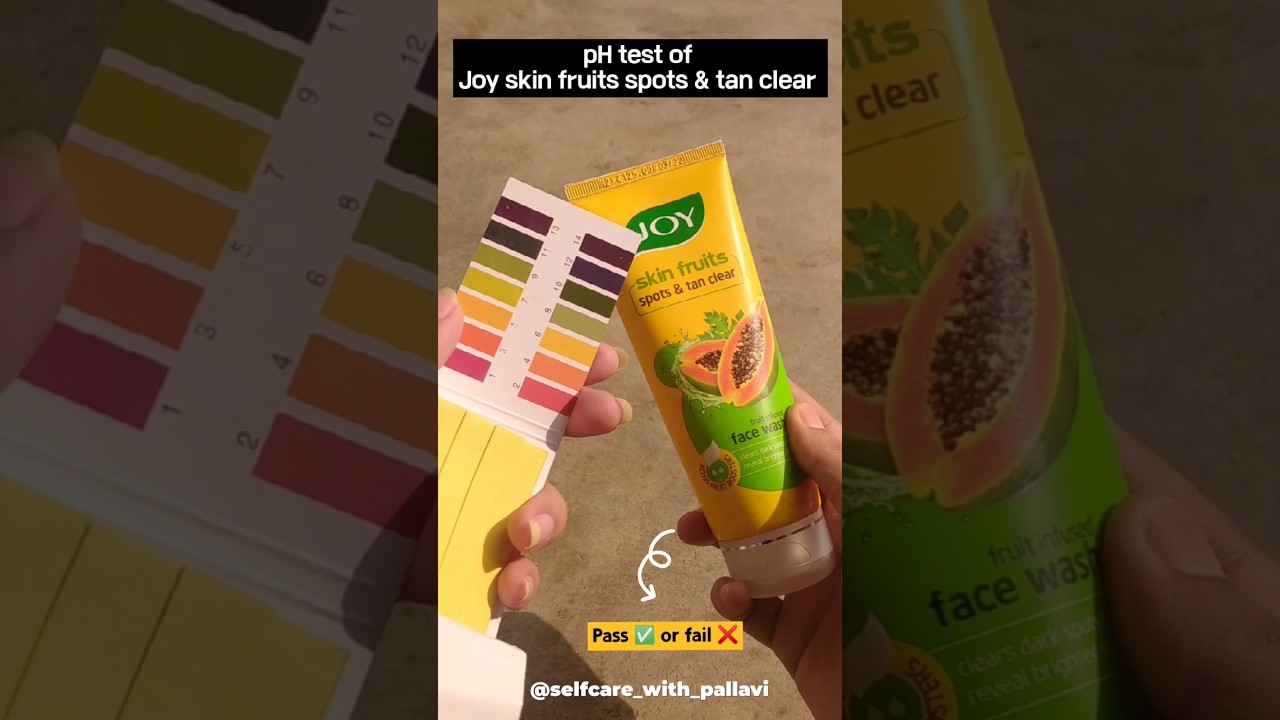 Ph test of Joy skin fruits spots & tan clear 💛✨ #phtest #phtesting #phtestoffacewash #joyfacewash
