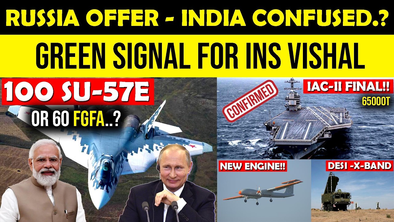 Indian Defence News:Su-57 Deal Final? 🤯 India Ko 100 Stealth Jets Ka Offer,INS Vishal Blueprint