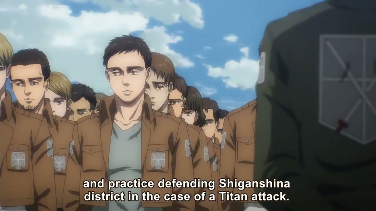 Floch tells the new recruits to beat up shadis