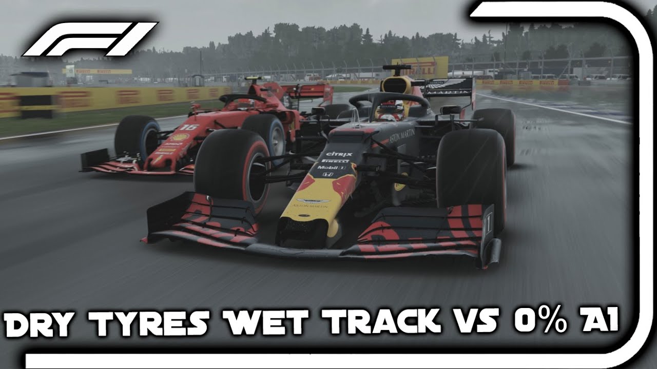 F1 2019 Dry Tyres Wet Track Challenge vs 0% AI