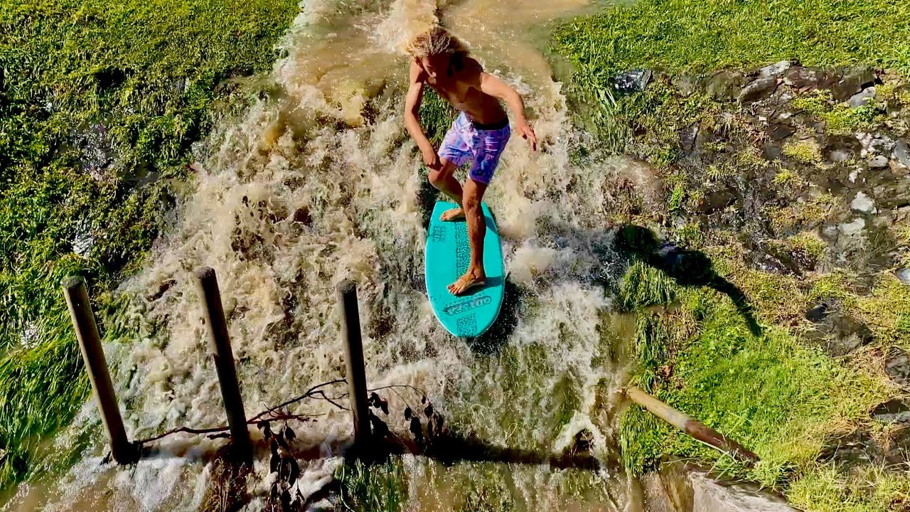 Skimboarding the Flooded Streets of Hawaii!