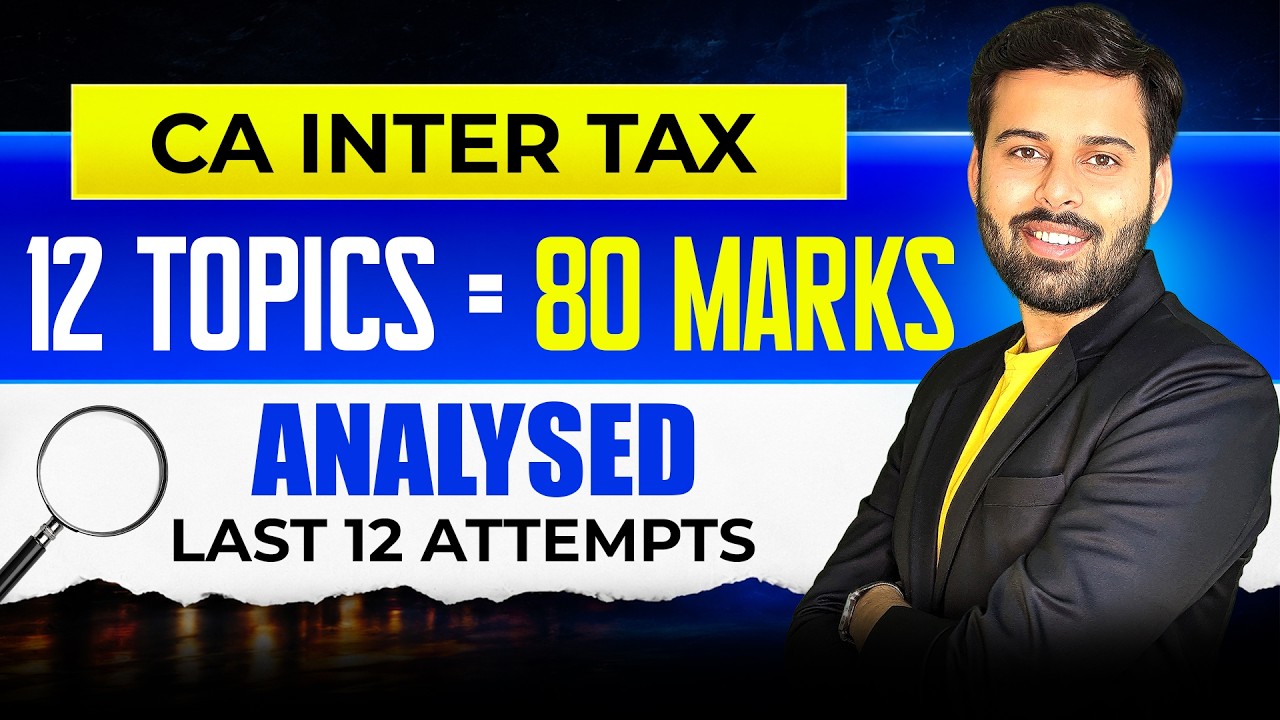 Most Important Topics with Questions for Tax || CA Inter Sept 26/Jan 27  || ABC Analysis !!